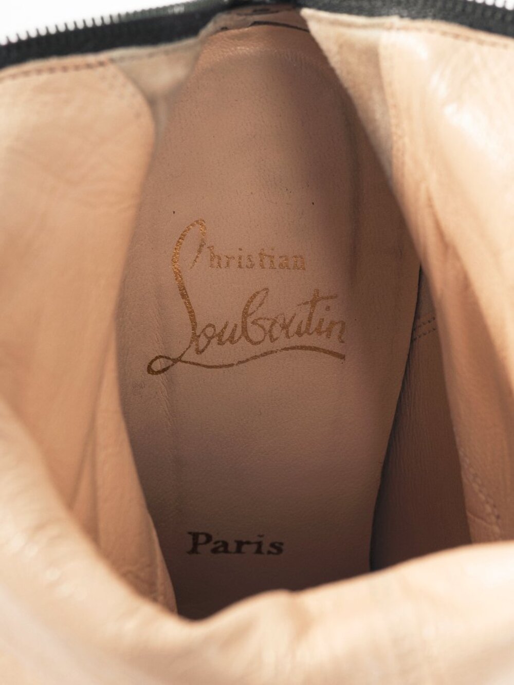 Christian Louboutin Zepita Black Leather Knee-High Wedge Boots - Picture 10 of 10